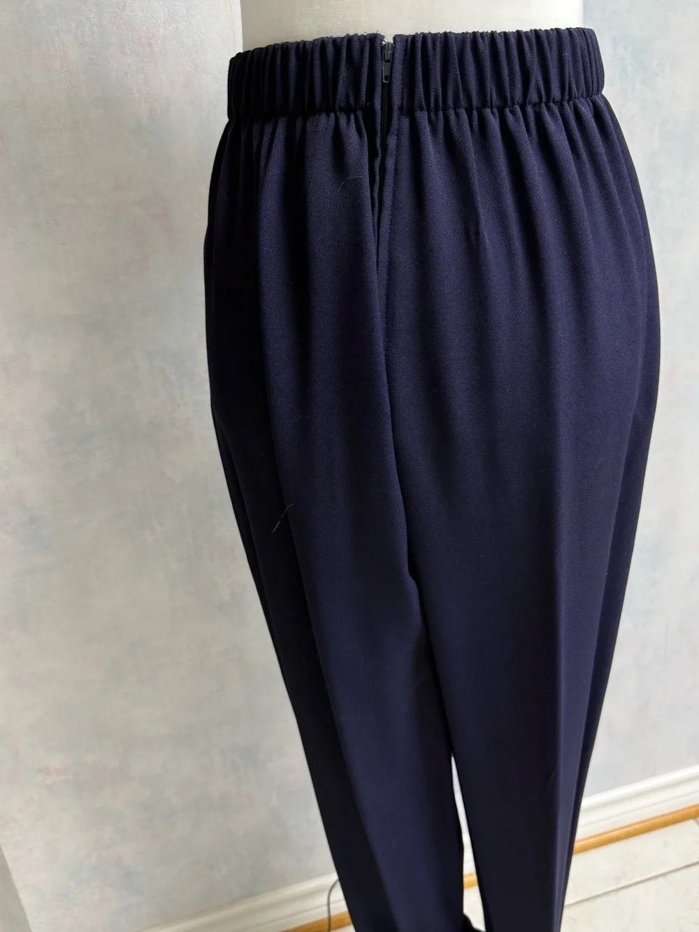 Career Pant Set -Sleeveless White & Navy, Gold Buttons -Matching Navy Pants NWT